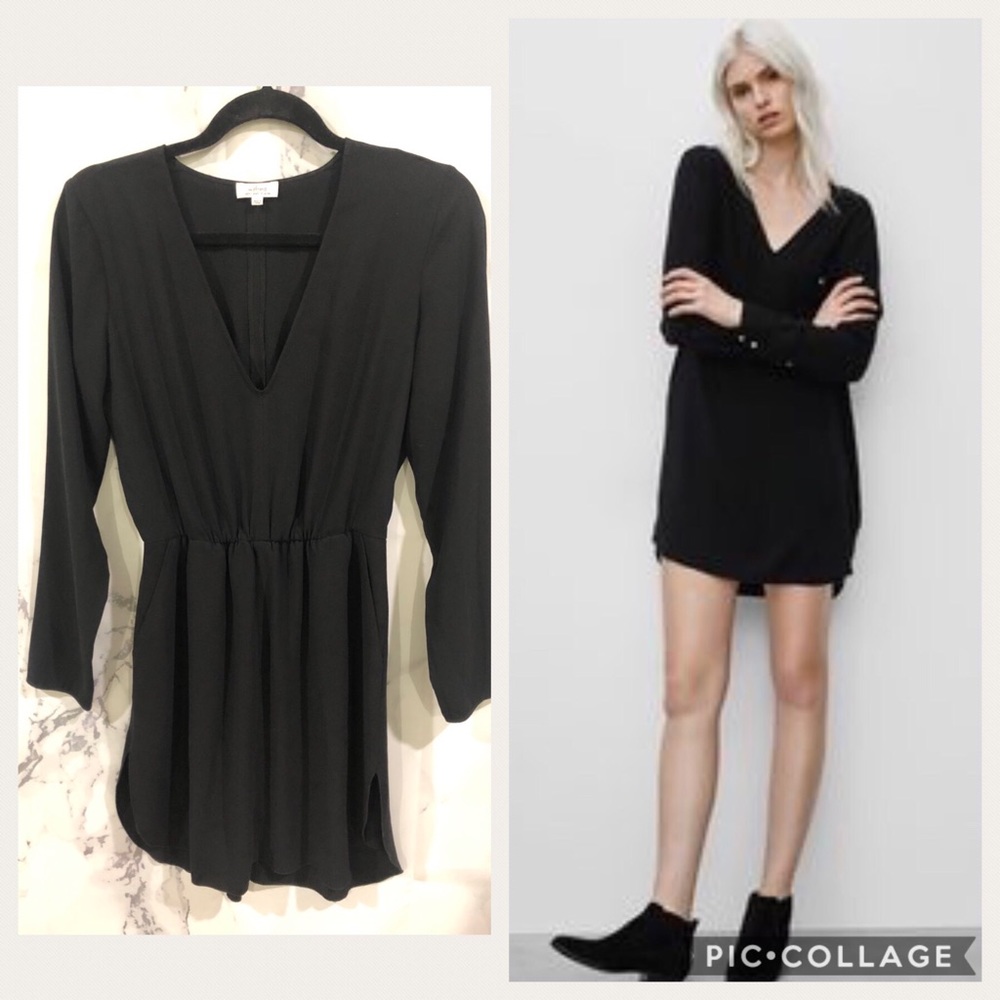 Wilfred Black Dress Small Silk Blend